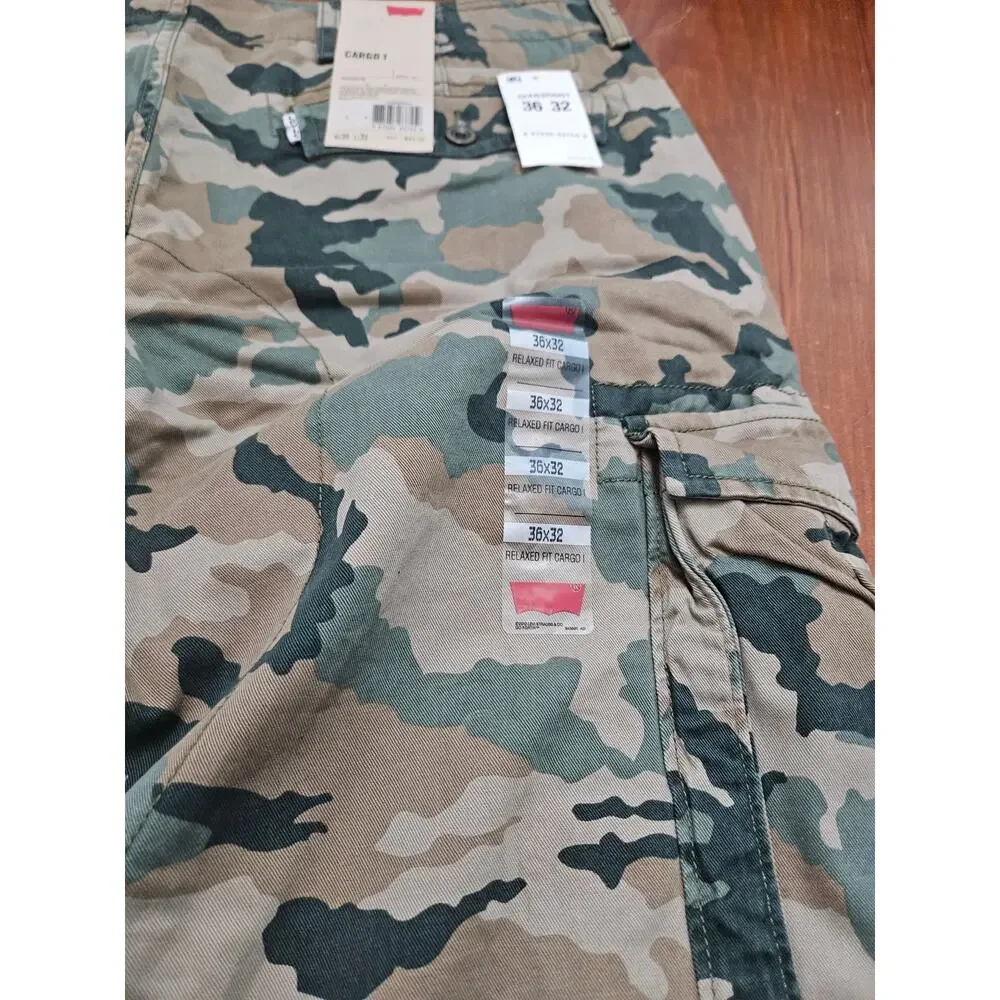 Levi's Cargo I Camo Cargo Pants Men's 36x32 Relaxed Fit NWT Camouflage